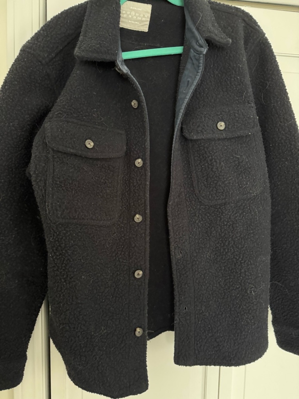 Everlane Navy Sherpa Field Jacket